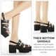 thumbnail image 5 of 1 par de sandalias de mujer con suela gruesa, sandalias creativas y sencillas, zapatos de verano negros, 5 of 5