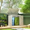 thumbnail image 2 of Outsunny 5ft x 3ft Garbage Bin Shed with Lockable Doors and Openable Lid, 2 of 10