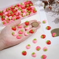 thumbnail image 3 of 99 cabujones de resina opaca de 3 colores con parte trasera plana, adornos con forma de fresa, bonitos adornos con forma de fresa, dijes de fruta., 3 of 5