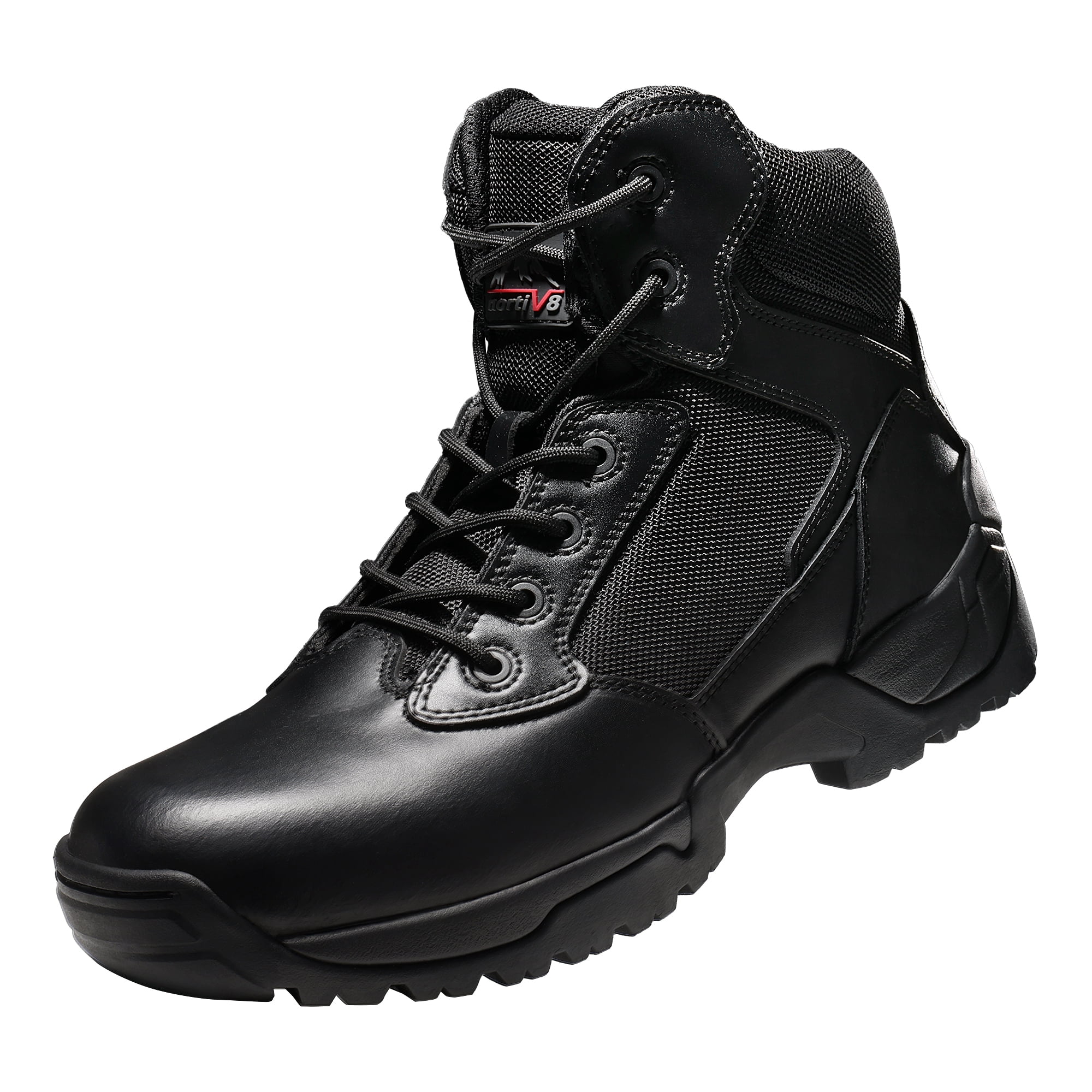 BURUDANI Men's Military Tactical Boots Motorcycle Ankle Boots Outdoor Combat Ankle Hiking Boots Shoes Black Size 9