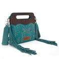 thumbnail image 5 of Wrangler Top Handle Bag for Women Embroidered Fringe Western Crossbody Purse, Turquoise, 5 of 7