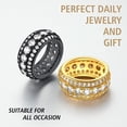thumbnail image 6 of FindChic 18K Gold Plated Ring Thick 3 Row Band for Men Women Size 7 to 14 Cubic Zirconia Rings Bling Jewelry, with Gift Box, 6 of 8