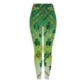 thumbnail image 5 of Vekome Green Womens Leggings Plus Size St Patricks Day High Waisted Yoga Pants Seamless Clover Lightweight Running Tights L, 5 of 8