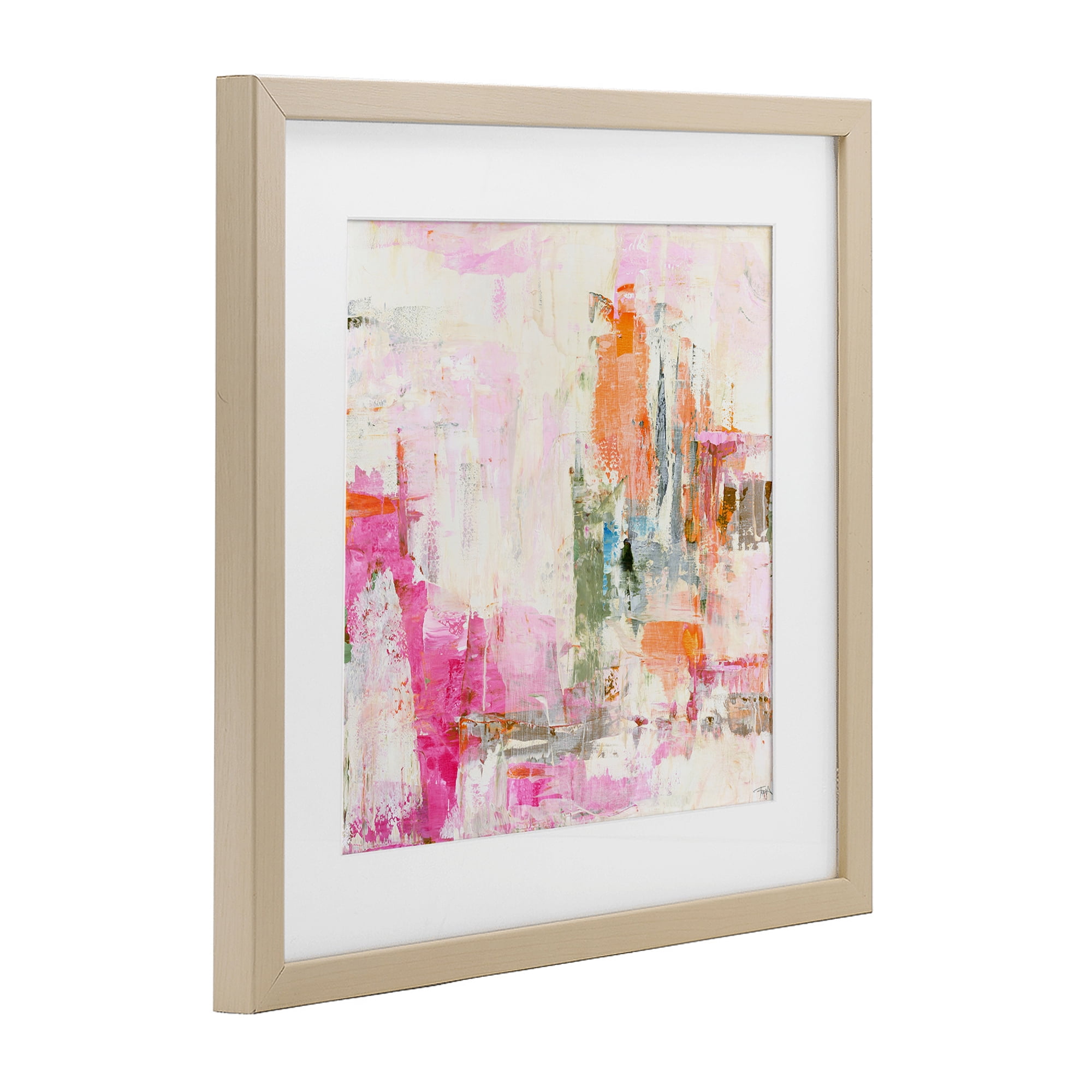 Stupell Industries New Age Pink Abstract Birch Framed Print Under Glass, design by Design Fabrikken