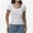 White, variant on Women's Short Sleeve Square Neck T Shirt Color Block Slim Fit Summer Basic Tee Tops