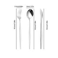 thumbnail image 2 of TIMIFIS Knife, Fork, Spoon Set Straw Tableware Set Stainless Steel Spoon Fork Chopsticks Straw Student Travel Portable Set Gift Tableware Utensil Storage, 2 of 2