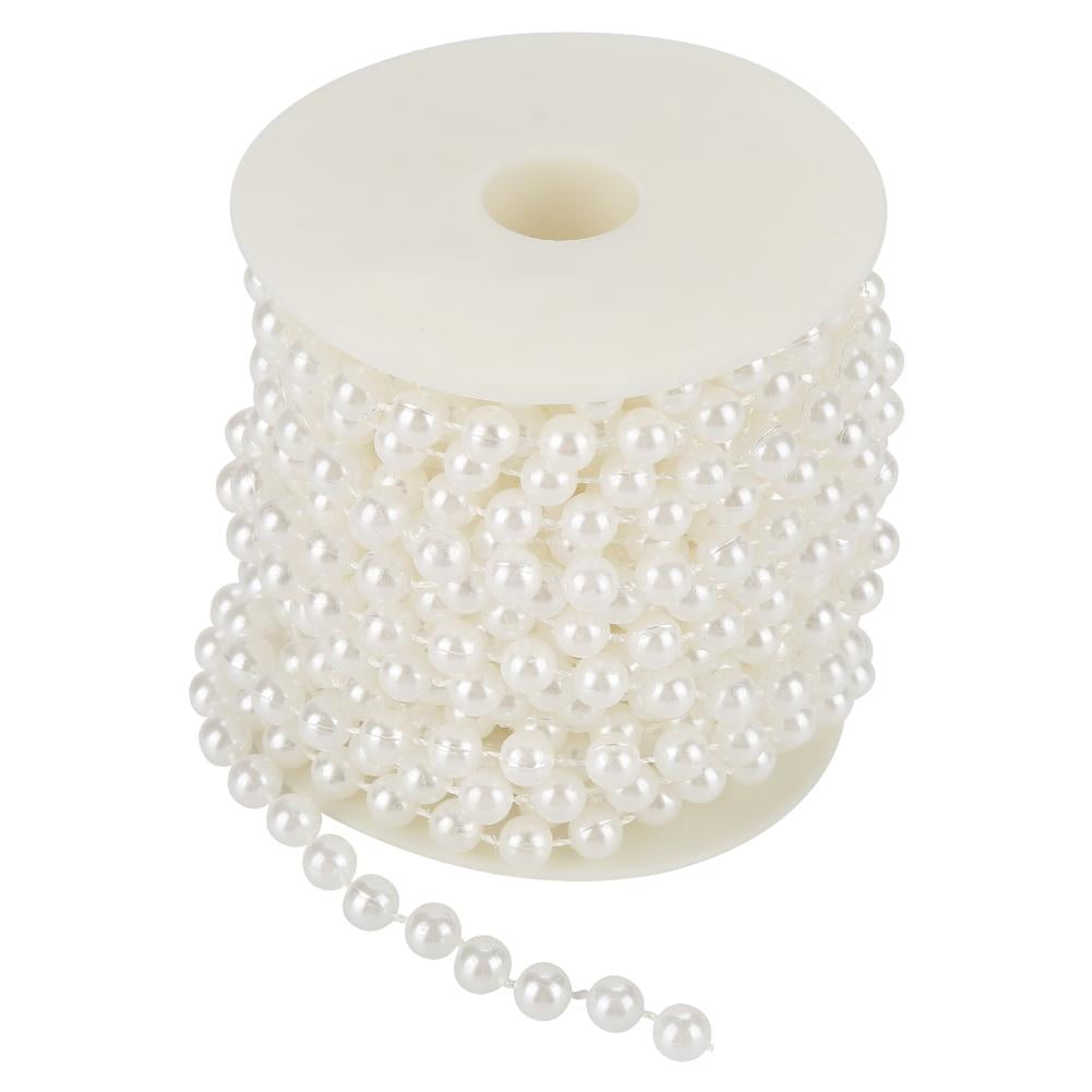 Ivory AdasBridal 3mm Pearls for Craft Faux Pearl Beads Garland Pearl Bead Roll Stand Bead Trim String of Pearls for Party Home Decoration 50M/164ft per Roll 