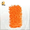 thumbnail image 3 of Uxcell 2pcs Car Wash Sponge 8.7" x 4.3" Chenille Microfiber Mitt Scratch-Free Absorbent Scour Scrubber Cleaning Sponge for Washing Detailing on Cars, Boats, RVs, Orange, 3 of 6