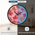 thumbnail image 5 of Voice Activated Clock with Glow Light 12 Inch Large Silent Wall Clock Battery Operated for Home Decor Red Maple Leaf Pattern, 5 of 8