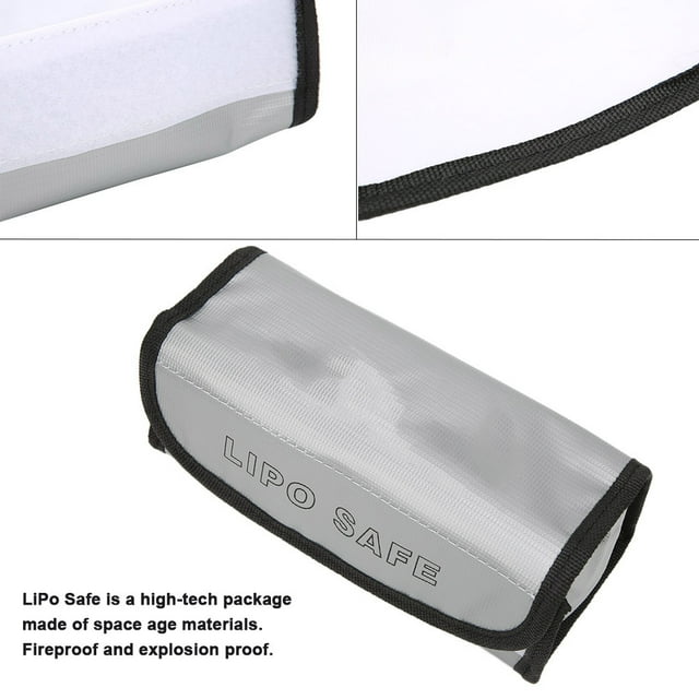 Battery Safety Bag, Silver Color Explosion Proof Fireproof Bag Safe To Use for Outdoor Silver