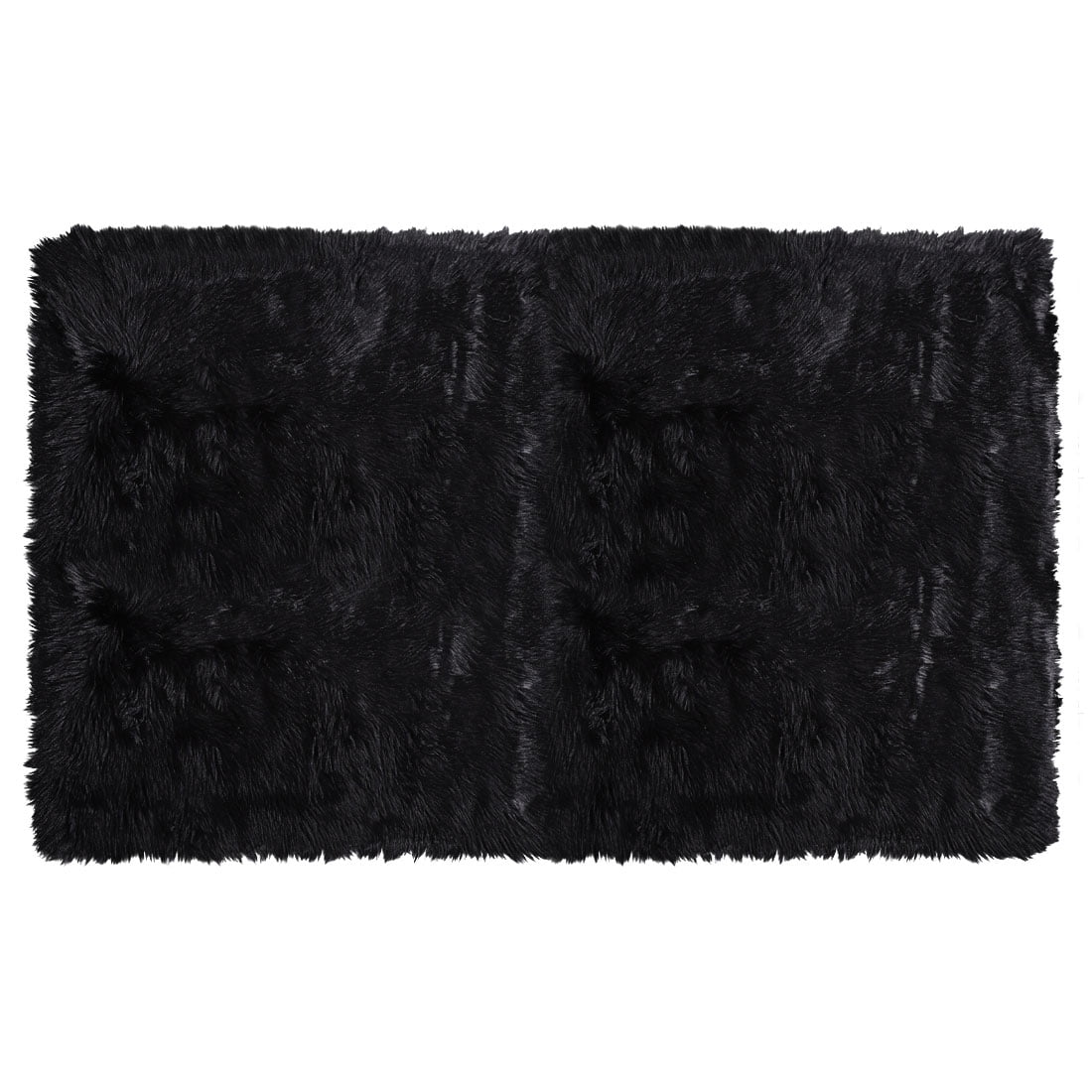 Deluxe Soft Faux Sheepskin Fur Series Indoor Shag Area Rug Black 3' x 5