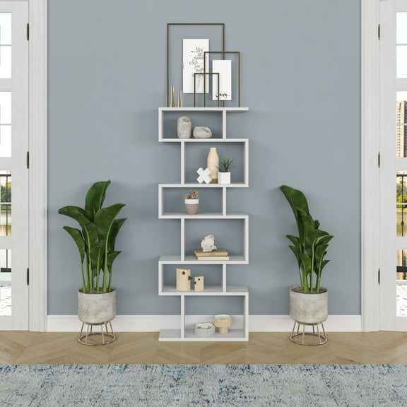 Ada Home Decor Bates Multiple Tier Open Shelf Cube Bookcase, White