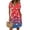 Deep Red, variant on Women's 4th of July 250th Anniversary Patriotic Dress Short Sleeve Button Neck Printed Pattern Relaxed Fit Summer Holiday Style Casual Independence Day USA Flag Daily Wear Blue L