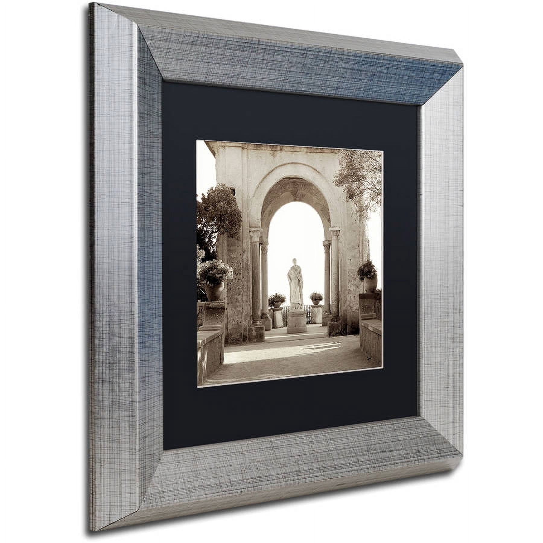 Trademark Fine Art "Giardini Italiano VIII" Canvas Art by Alan Blaustein, Black Matte, Silver Frame