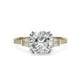 thumbnail image 2 of IGI Certified Lab Grown Diamond Engagement Ring | Center 8MM Cushion Cut 3 Stone Solitaire Anniversary Wedding Rings For Women In 14k Solid Yellow Gold | F-G, VS-SI Quality (3.00 Ctw) Ring Size-6.5, 2 of 7