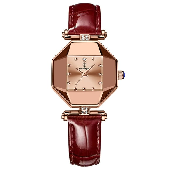 POEDAGAR Women Watch Fashion Leather Quartz Watches Waterproof Rose Gold Top Swiss Brand Luxury Ladies Wristwatches Clock Gift