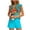 F#Sky Blue, variant on Summer Sets for Women Printed Floral Two Piece Matching Vacation Sets Pleated Front Cap Sleeve Tops and Drawstring Waist Shorts