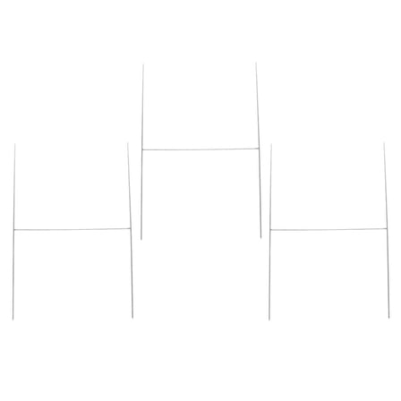 6 Pcs Emblems Sign Holder Stand Poster Floor Advertising Rack Exhibition Racks Yard Signs Vertical White Galvanized