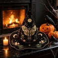 thumbnail image 6 of sruoe Halloween Moth Floral Quilted Witch Hat, Vintage Wizard Headwear, Halloween Party Accessory, Halloween Holiday Decor for Costume Match，Themed Gathering，Shelf Display, 6 of 8