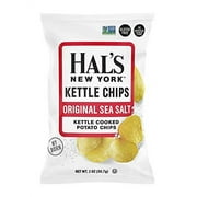 Hal's New York Kettle Cooked Potato Chips, Gluten Free, 2oz (Sea Salt, Pack of 6)
