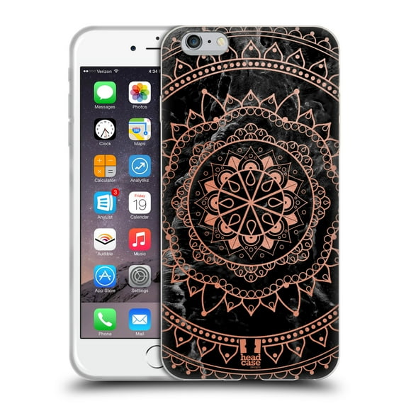 Head Case Designs Marbles And Mandala Rose Gold Soft Gel Case Compatible with Apple iPhone 6 Plus / iPhone 6s Plus