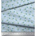 thumbnail image 3 of Soimoi Blue Cotton Duck Fabric Dot & Freesia Floral Print Sewing Fabric Yard 42 Inch Wide, 3 of 3