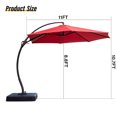 thumbnail image 4 of CLEARANCE! Outdoor Patio Umbrellas, 11FT&nbsp; Outdoor Umbrella&nbsp; Upgraded Curvy Aluminum Offset Cantilever Umbrella with 360°Rotation Deisgn for Garden Pool Backyard Market Deck, 4 of 10