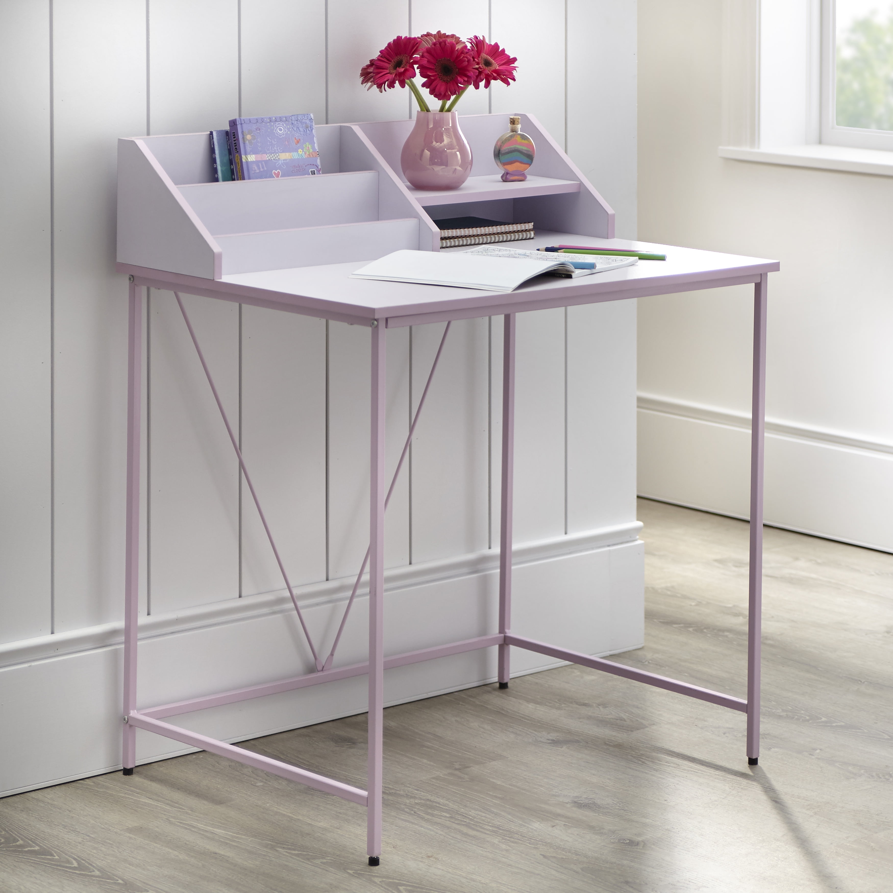 TMS Quincy Kids Contemporary Writing Desk with Hutch, Multiple Colors