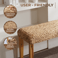 thumbnail image 2 of Made4home Solid Acacia Wood Indoor Bench with Natural Water Hyacinth Woven Seat, Boho Fishbone Wicker Bench with Natural Legs, Entryway or Bedroom Wooden Bench for Living Room Decor, 2 of 8
