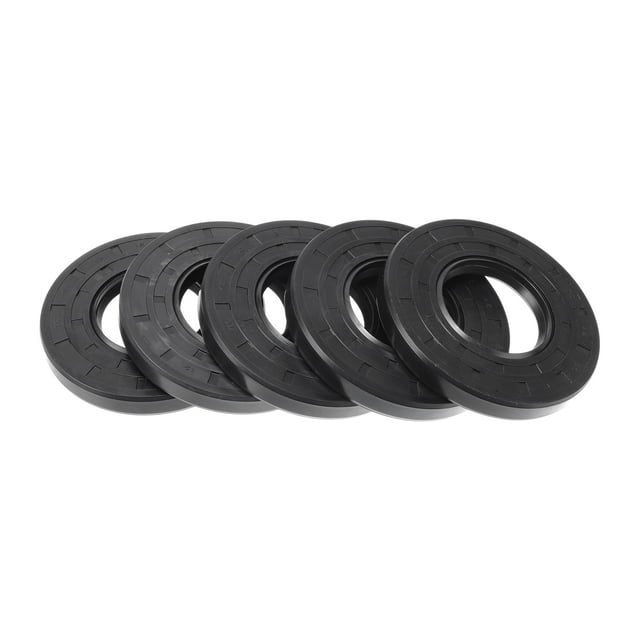 Sello de aceite universal Unique Bargains TC de doble labio con resorte de acero, anillo de sello de eje rotativo 45x90x12mm, caucho nitrilo de alta presión negro, 5 piezas