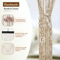 thumbnail image 6 of ANMINY Handmade Beaded Curtain for Doorway Bamboo Wooden Door Beads Curtain Hanging Room Divider Hippie Curtain for Hallway Window Boho Rustic Home Store Decor, 35.5 x 75 Inches Natural, 52 strands, 6 of 8