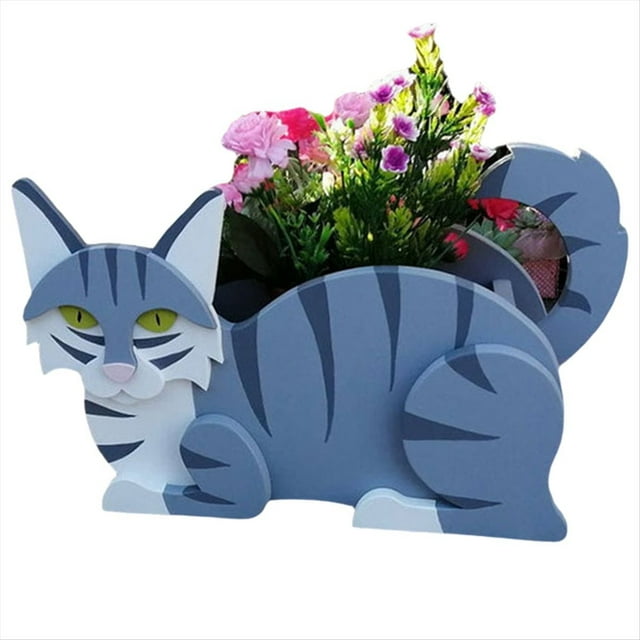 Macetas para Gatos, Maceteros para Flores de Jardín, Decoraciones de Animales, Decoraciones para el Hogar y el Jardín B