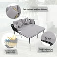 thumbnail image 4 of SEGMART 2-Person Outdoor Patio Daybed, Sunbed Furniture with 4 Pillow and 2 Backrest Cushion, Outdoor Lounge Chairs, Woven Nylon Rope Backrest for Balcony, Poolside, Lawn, Garden, Gray, 4 of 8