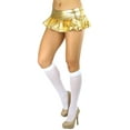 thumbnail image 5 of ToBeInStyle Womens Flirty Metallic Pleated Festival Ultra Micro-Mini Rave Skirt - Wide Band - Gold - One Size, 5 of 6