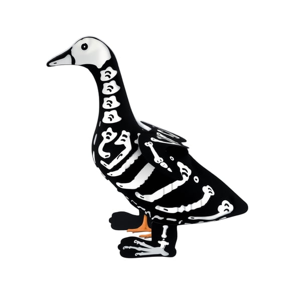 Halloween Porch Goose Outfits Skeleton Costume for 23'' 17" Cement Porch Goose Statue Skeleton Clothes Accessories for Halloween Outdoor Patio Yard Lawn Decoration(23")