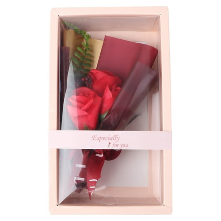 

HEMOTON 1 Set Artificial Soap Rose Bouquet Gift Box Simulation Rose Valentine s Gift