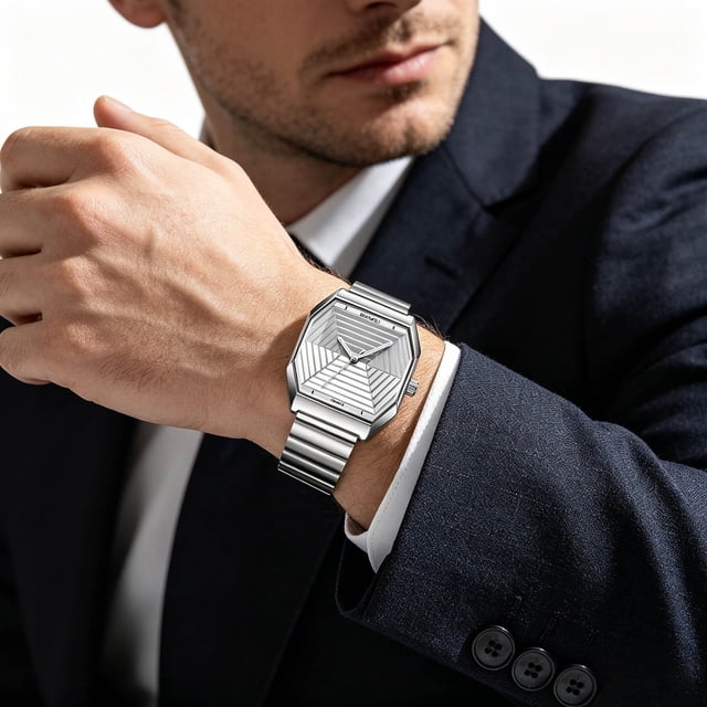 Reloj de pulsera de cuarzo unisex con correa de acero inoxidable, resistente al agua hasta 30 m, elegante reloj de vestir casual, caja de 36 mm, adecuado para hombres y mujeres