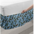 thumbnail image 2 of Tropical Bed Skirt, Exotic Hawaiian Palm Leaves in Realistic Drawing Natural Art Print, Elastic Bedskirt Dust Ruffle Wrap Around for Bedding Decor, 4 Sizes, Ceil Blue and Multicolor, by Ambesonne, 2 of 2