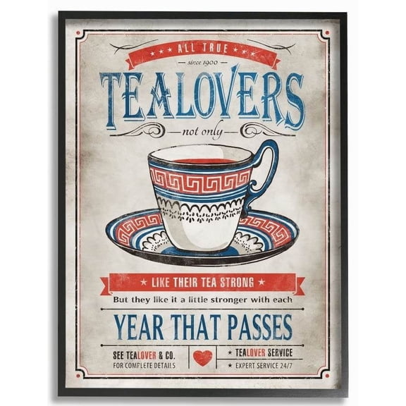 Stupell Industries Tea Lovers Vintage Comic Book Design Framed Wall Art by Ester Kay