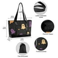 thumbnail image 2 of FORMRS Canvas Laptop Tote Bag for Women with 15.6" Computer Compartments Shoulder Handbag, Black Halloween Ghosts, 2 of 7