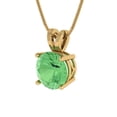 thumbnail image 2 of Clara Pucci 14K Yellow Solid Hypoallergenic Gold 2Ct Green Zircon Round Brilliant Cut Solitaire Designer Necklace Pendant For April, 2 of 7