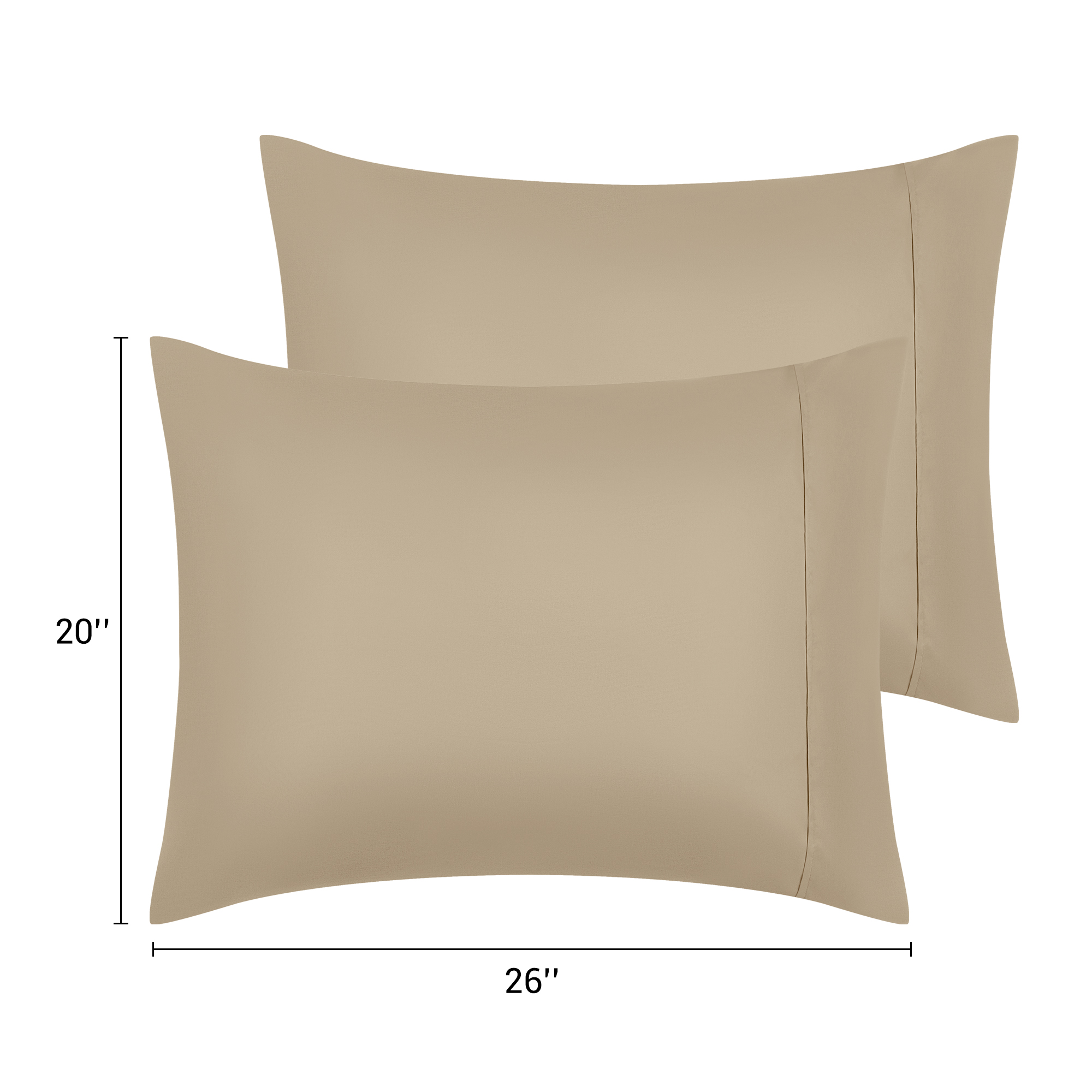 Unique Bargains Pillow Cases with Envelope Closure Pillow Covers 2 pcs Standard Camel