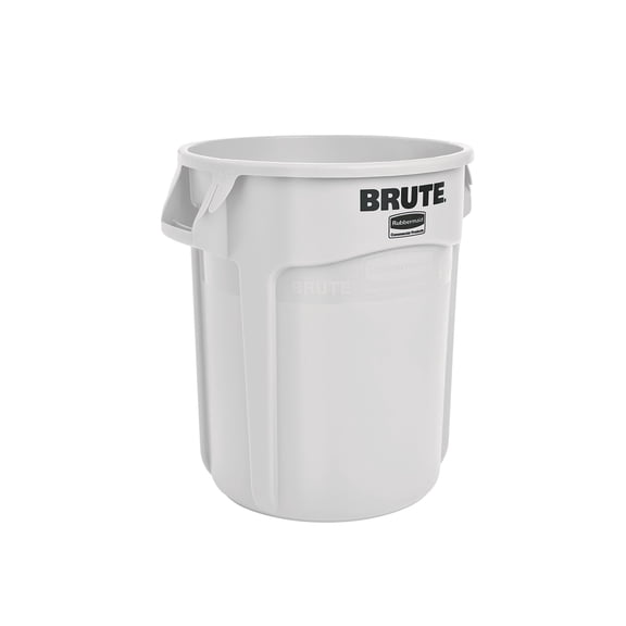 Rubbermaid Commercial Vented Round Brute Container, 20 gal, Plastic, White