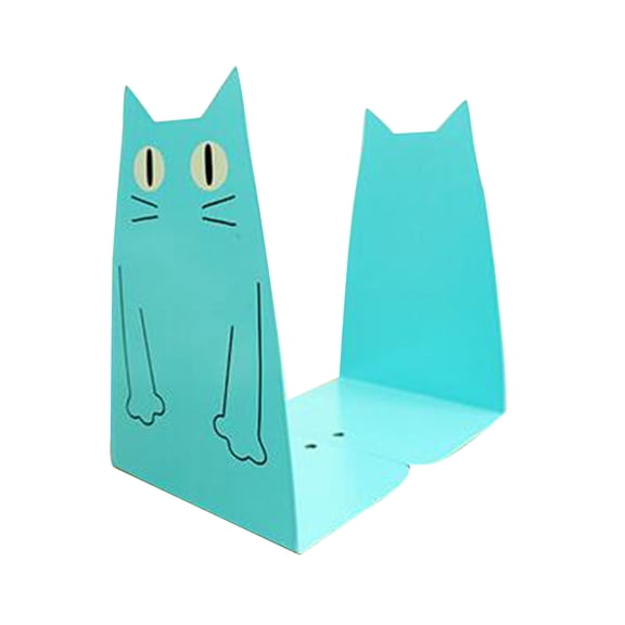 ETEREAUTY Sky- Tinplate Bookend Book Holder Set of 2 for Home Office Decorative Shelf Support