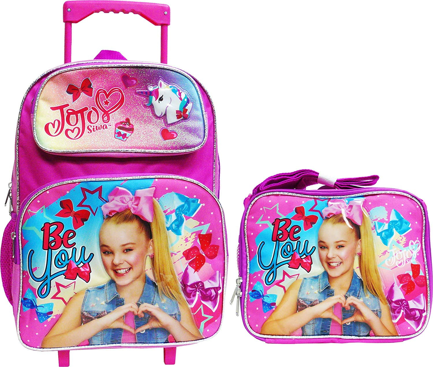 JOJO SIWA 16" Large Rolling School Backpack with Lunch Bag - Walmart.com