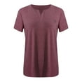 thumbnail image 4 of Timegard Summer Tops for Women 2024 Plus Size V-Neck Short Sleeve Comfy Blouse Casual Loose Shirts Tops, 4 of 4