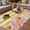 Yellow, variant on Spring Bees Daisy Outdoor Rug for Patio/Deck/Porch, Non-Slip Large Area Rug 3 x 5 Ft, Rustic Tulips Dots Brown Striped Burlap Indoor Outdoor Rugs Washable Area Rugs, Camping Rug Carpet Runner