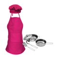 thumbnail image 1 of Partheme Novelty Toys 2 Counts 7Pcs Chef Set for Kids Kitchen Cooking and Baking Kits Dress Up Role Play Toys Blue Pink Red Yellow, 1 of 2