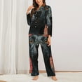 thumbnail image 2 of Sikiie Sunflower Black Dog Women's Long-Sleeve Shirt and Full-Length Bottom Pajama Set (s-xxl)-X-Large, 2 of 7