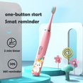 thumbnail image 5 of Cepillo de dientes eléctrico sónico para niños Limpieza de dientes para niños Blanqueamiento Recargable Resistente al agua Reemplazar el cabezal del cepillo de dientes, 5 of 5